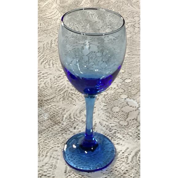 2 CRISTAR Cobalt Blue Wine Glasses Water Goblets 10 oz Copa Versalles Columbia - Picture 7 of 8